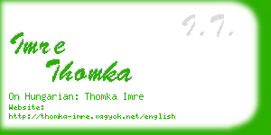 imre thomka business card